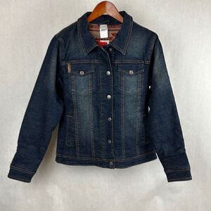 NWT Cinch Denim Trucker Jacket Sz Small Snap Button Front Aztec Fleece Lining